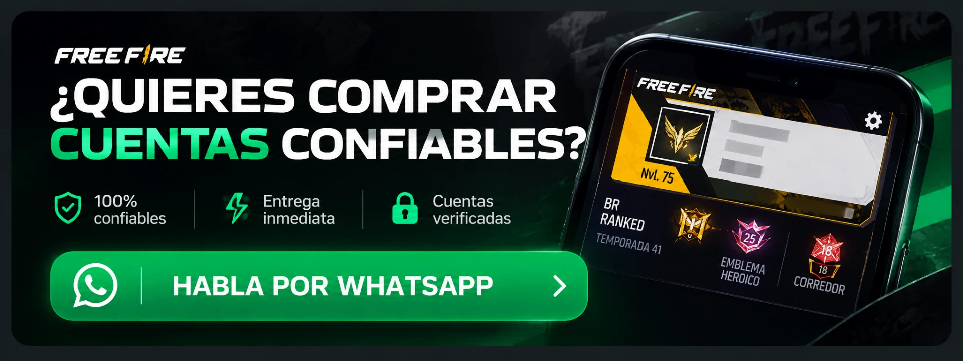 Consulta por cuentas de Free Fire por WhatsApp